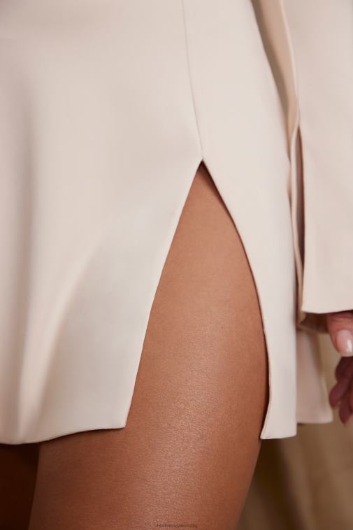 nők Oh Polly krém szalome hosszú ujjú, keresztpántos miniruha 6F8P8273