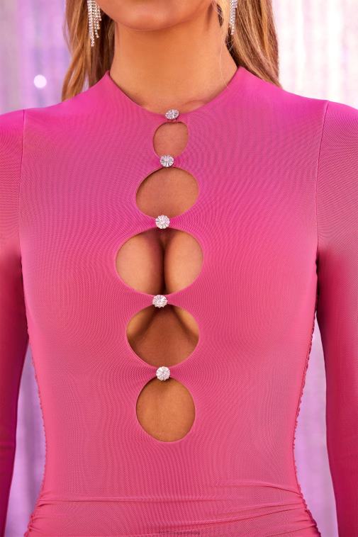 nők Oh Polly rózsaszín végtelenül odaadó kivágott miniruha 6F8P8461