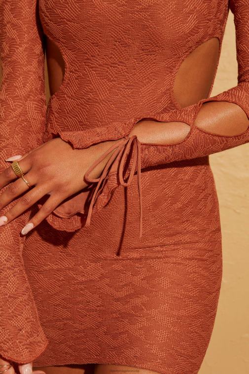 nők Oh Polly rozsda nevada kivágott ujjú mini ruha 6F8P8359