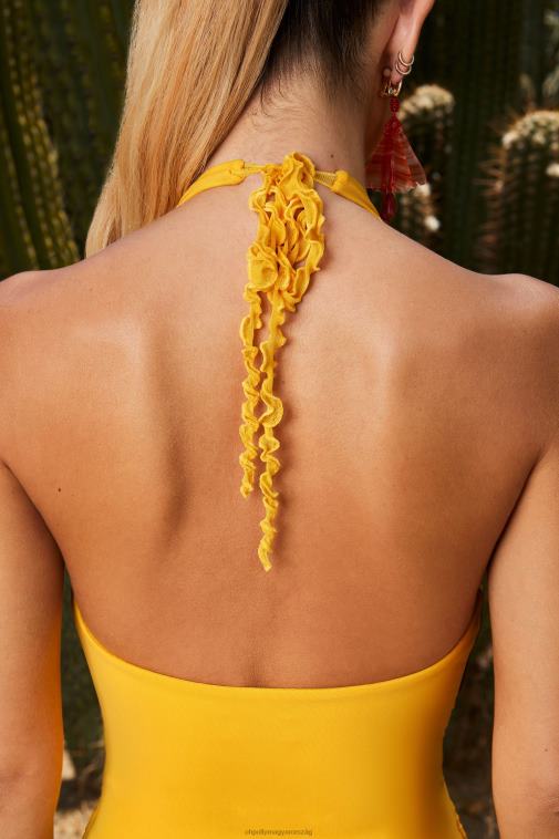 nők Oh Polly sárga elio sarong wrap első mini ruha 6F8P8564