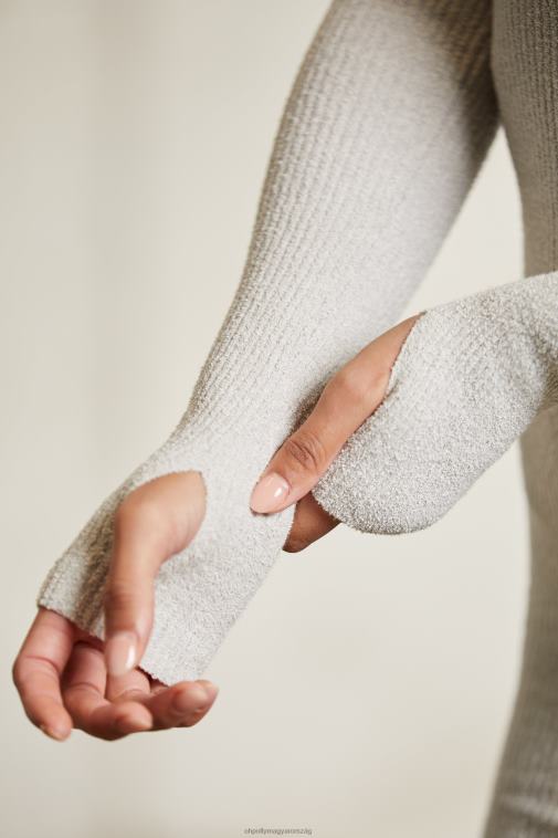 nők Oh Polly szürke midori hosszú ujjú, szögletes nyakú miniruha 6F8P899