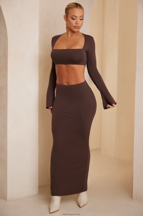 nők Oh Polly csokoládé jomana alacsony emelkedésű bodycon maxi szoknya 6F8P8790