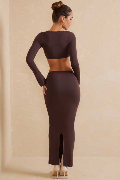 nők Oh Polly csokoládé jomana alacsony emelkedésű bodycon maxi szoknya 6F8P8790