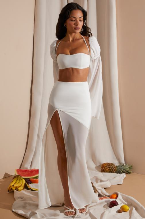 nők Oh Polly fehér eden középen emelkedő magas hasított maxiszoknya 6F8P8752