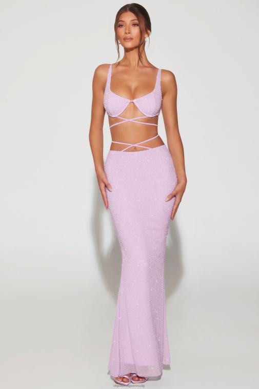 nők Oh Polly halványlila szardínia díszítésű pántos maxiszoknya 6F8P8733