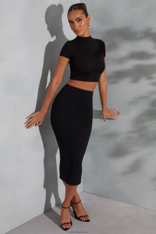 nők Oh Polly fekete arwen kontrasztöltésű midaxi szoknya 6F8P8762