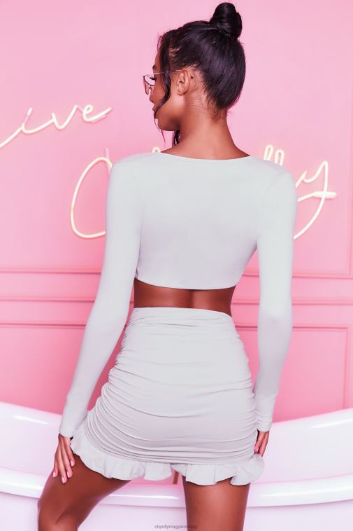 nők Oh Polly szürke itt a fodros, domború bodycon miniszoknya 6F8P8846