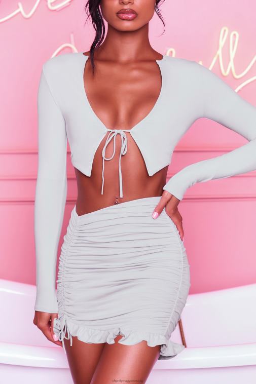 nők Oh Polly szürke itt a fodros, domború bodycon miniszoknya 6F8P8846